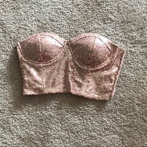 Sequin Bustier crop top